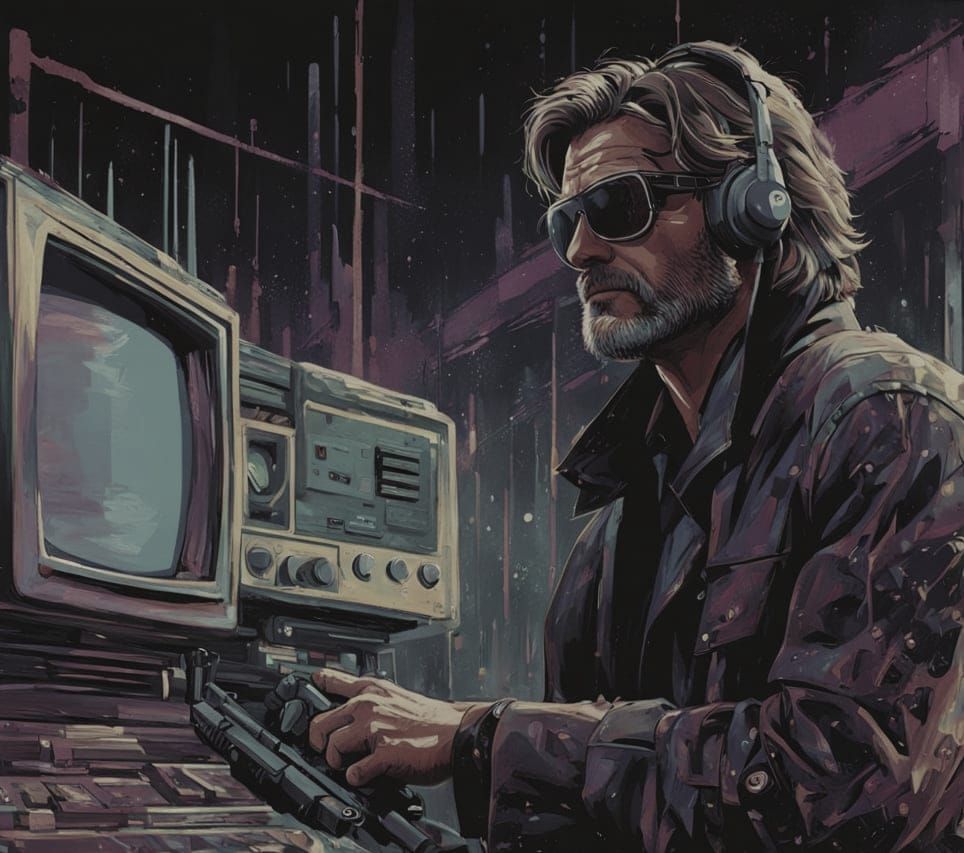 Snake Plissken in Synthwave Neon Graffiti Art