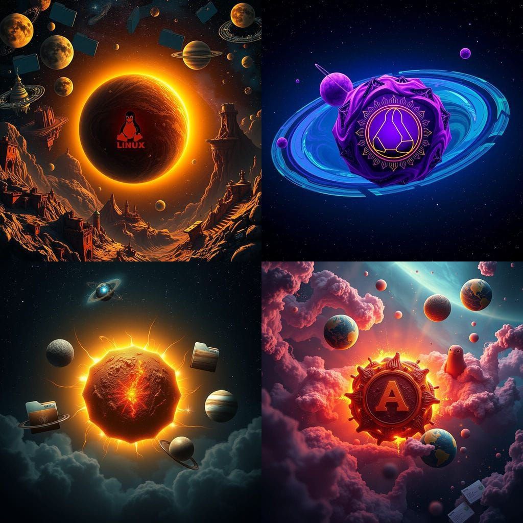 Linux Kernel as Solar System Center with Folders as Planets