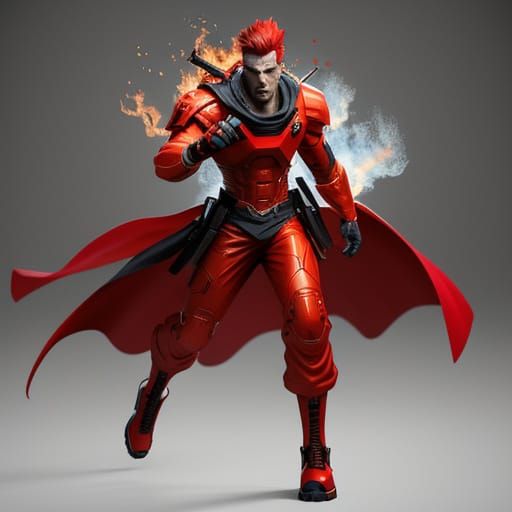 Figure in Fire-Red Clothing: Splash Art Concept