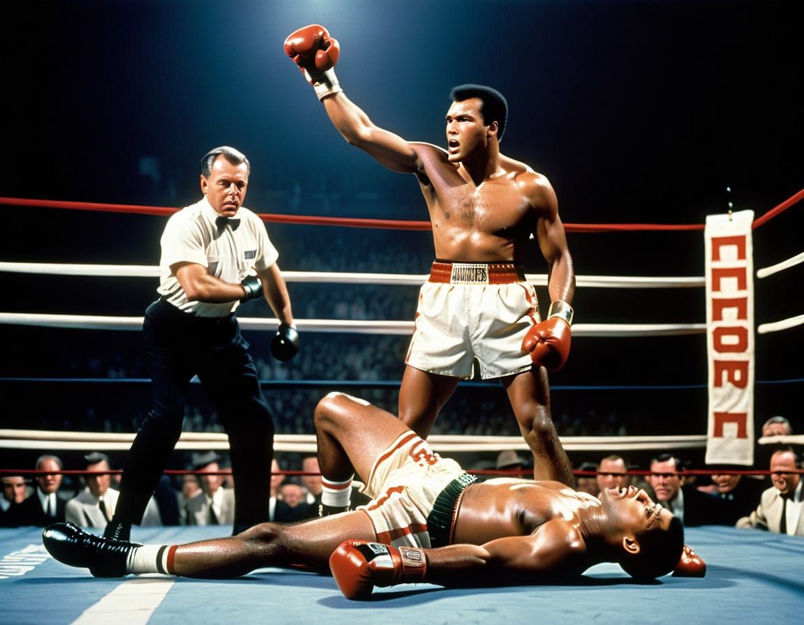 Triumphant Boxing Legend in the Ring