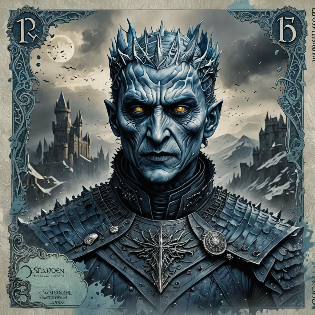 Night's King Art Banknote: Detailed Fantasy Concept