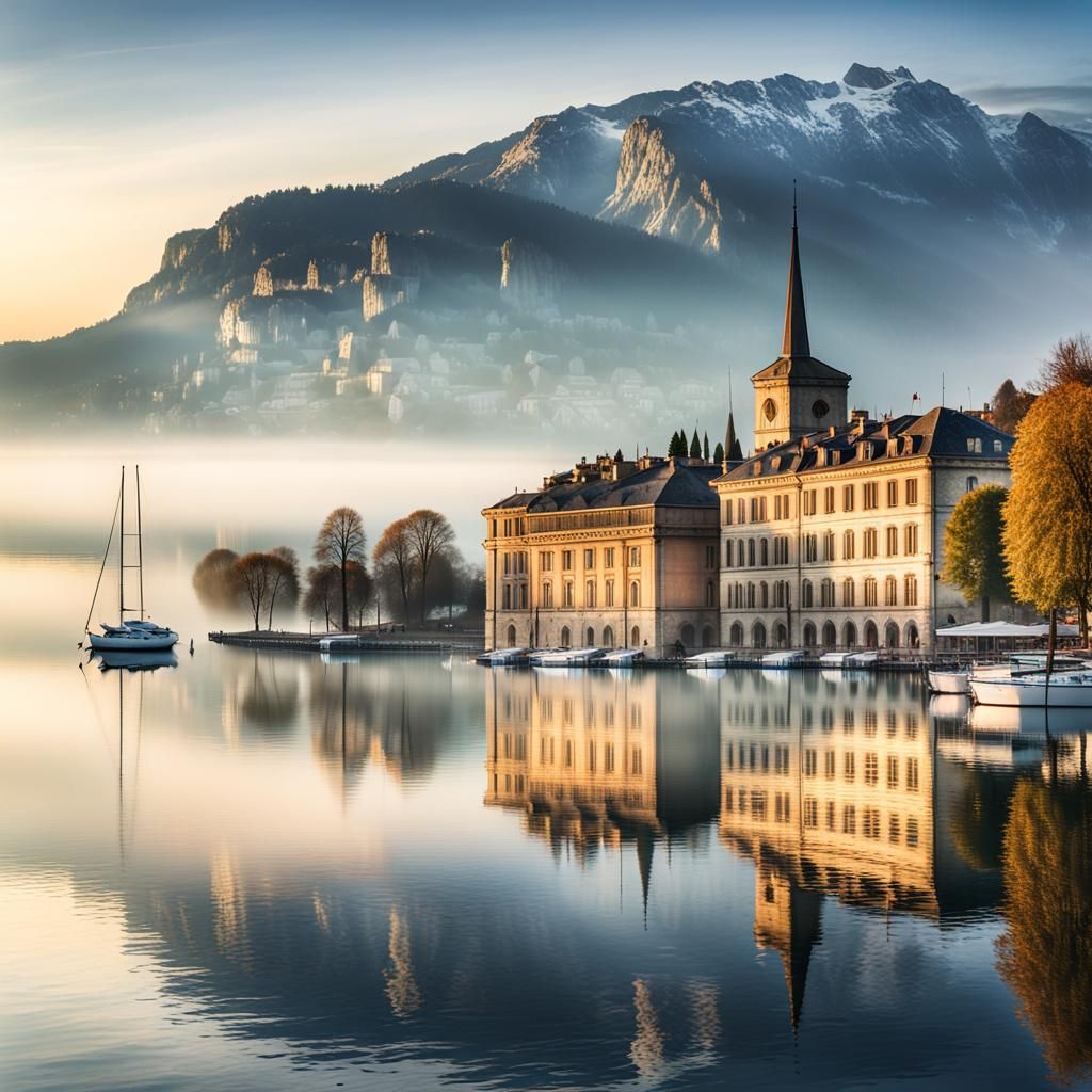 Lago Leman: Misty Morning Cinematic Photography