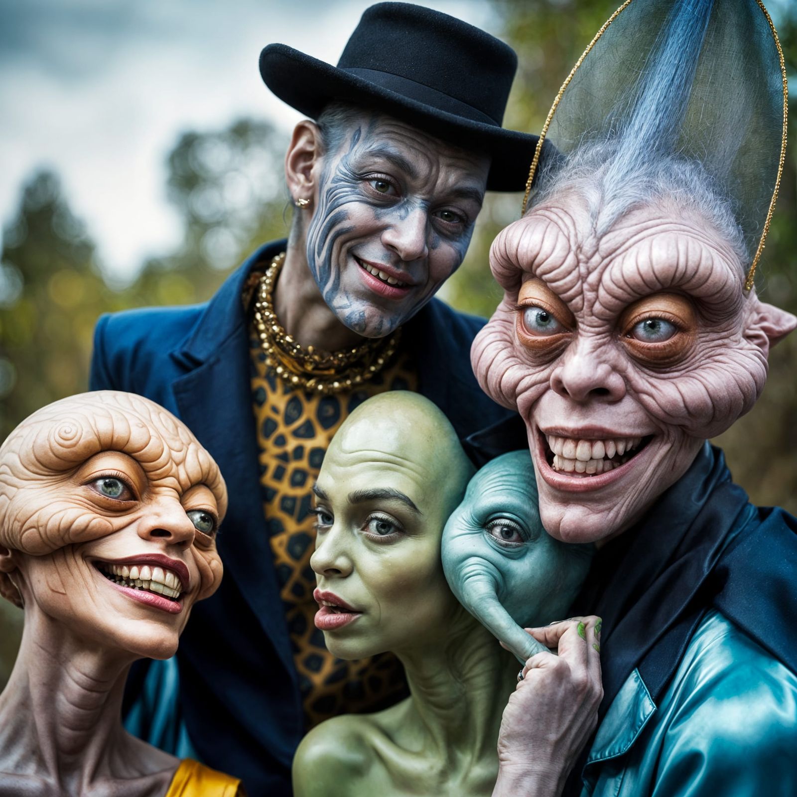 Extravagant Alien Characters in Photorealistic Style