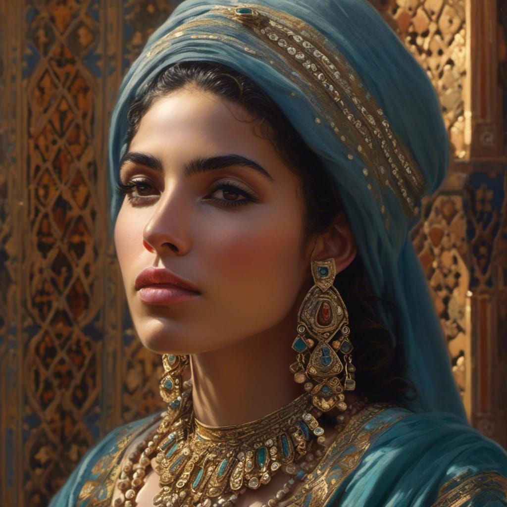 Photorealistic Portrait of a Magnificent Moroccan Woman