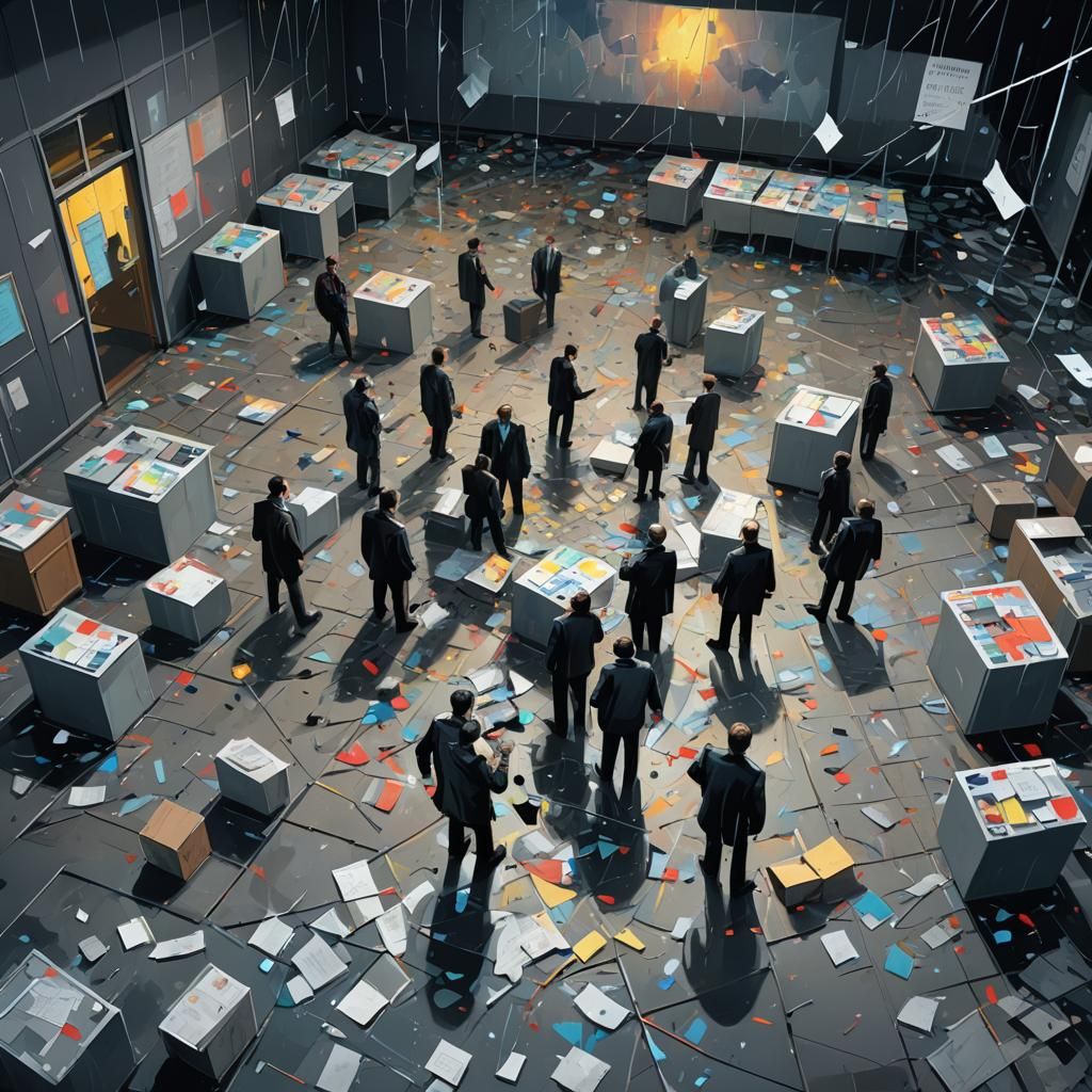 Chaos at the Polling Station: A Dystopian Scene