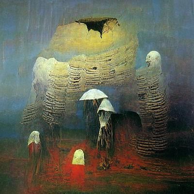 Dystopian Rainy Weather in Dark Surrealist Style