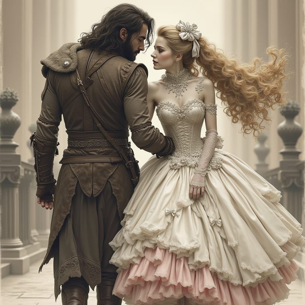 Dark Warrior and Bride in Whimsical Victorian-Inspired Weddi...