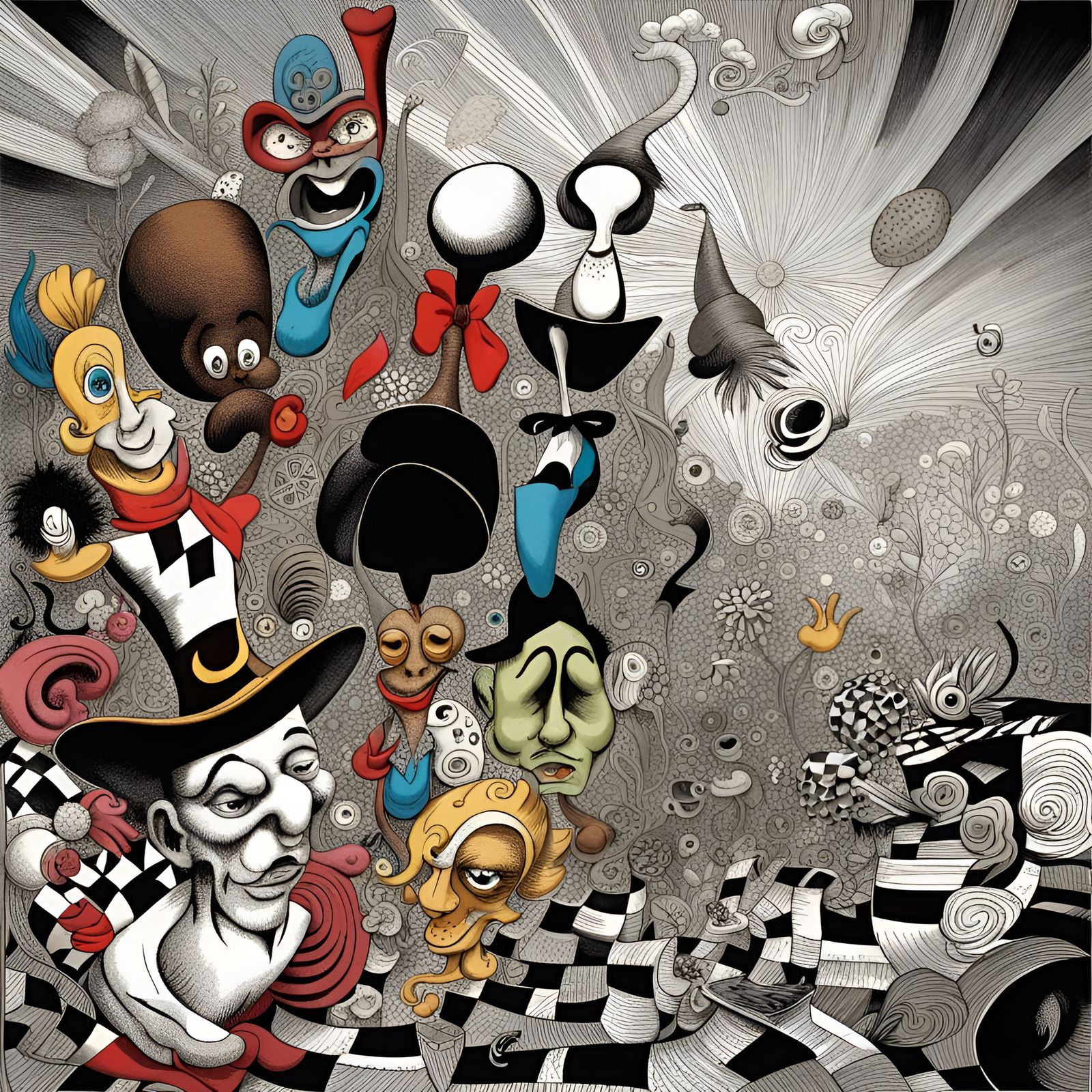 Abstract Folk Singers with Magical Dust: 3D Render