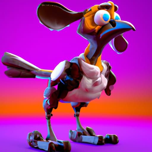 Bird-Dog Hybrid as 3D Digital Art