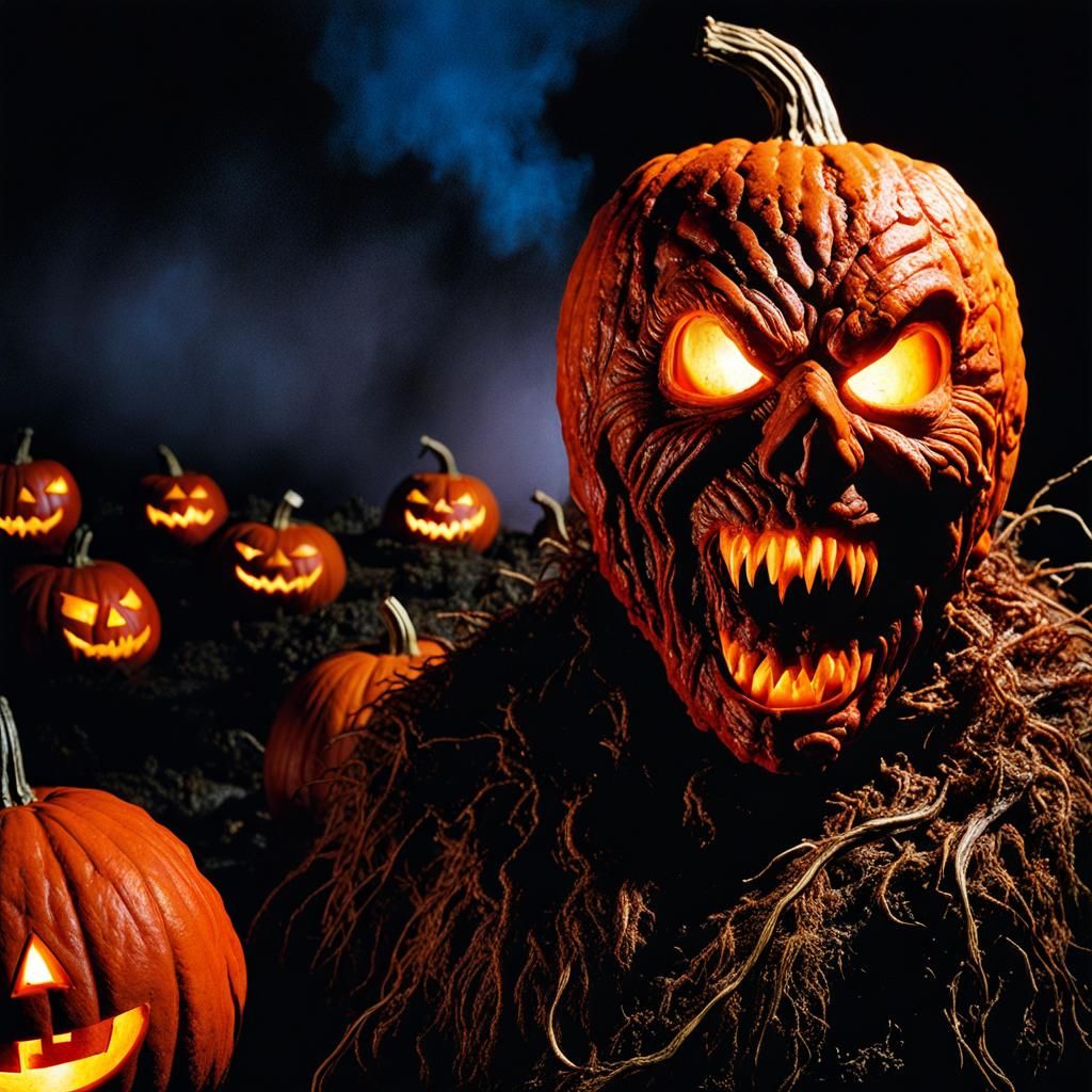 Bloody Jack O'Lantern Carved as Horror Film Monster