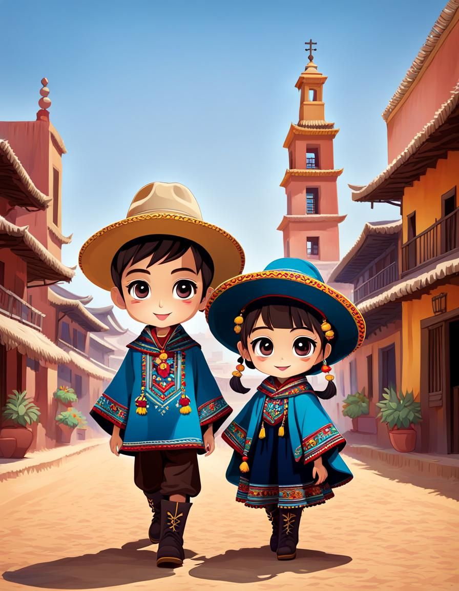 Chibi Characters in Buenos Aires, Digital Art