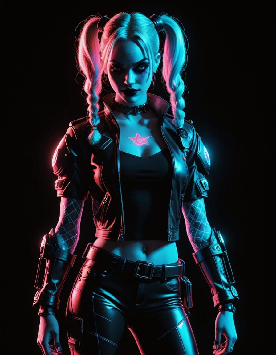 Harley Quinn in Summer Outfit as Holographic Ghost