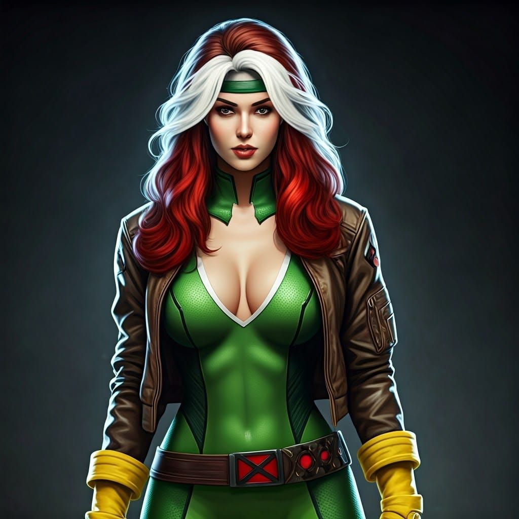 X-Men Rogue in Rocco Suit, Hyperrealistic Art