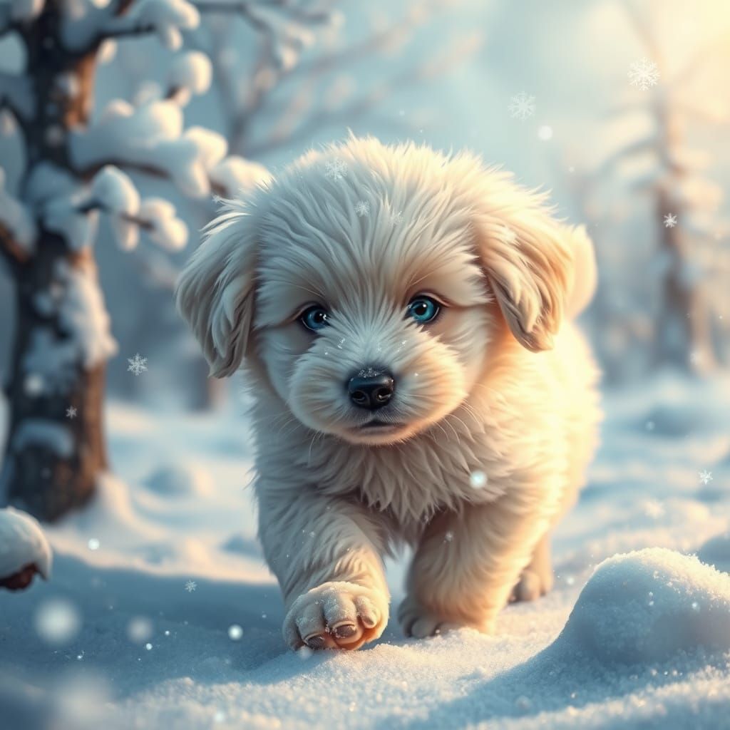 Enchanted Winter Wonderland with Whimsical Snowy Scenes