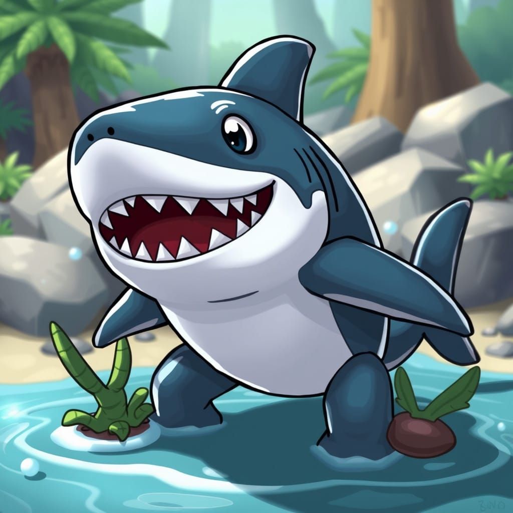 Cute Land Shark from Marvel Rivals in Vibrant Cartoon Style