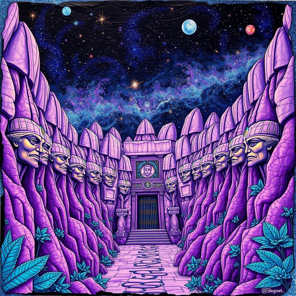 Kalasasaya Temple: Cosmic Stone Heads in Linear Art