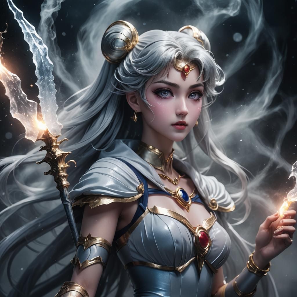 Gothic Sailor Moon with Magical Staff