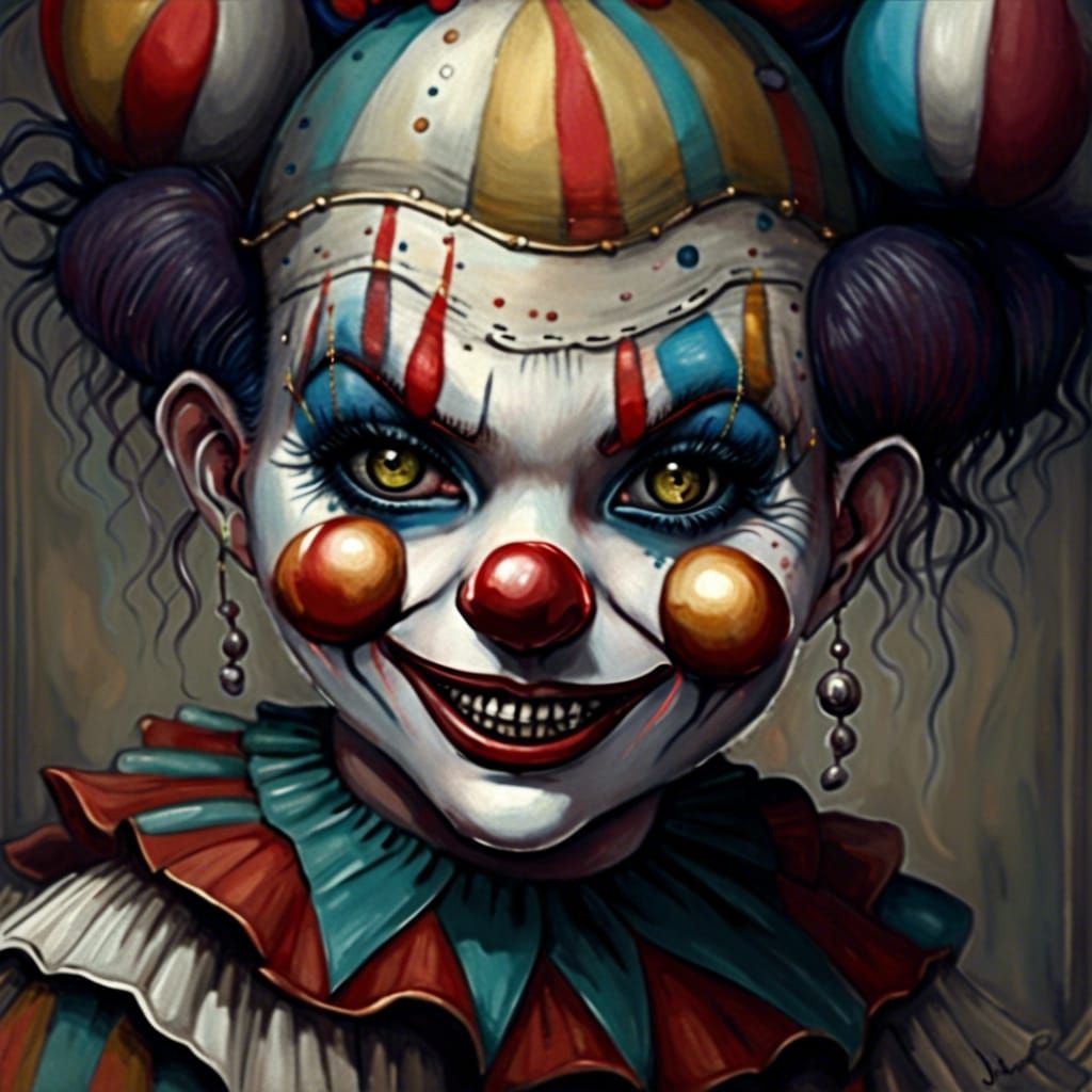 Creepy Cute Clown Girl Punk Fantasy Art