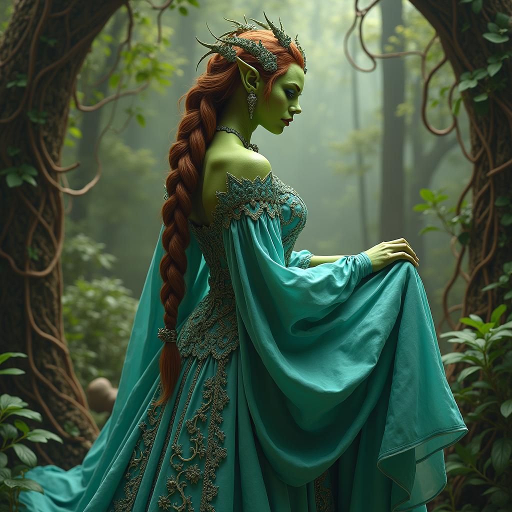 Majestic Ogre Princess in Fantasy Landscape