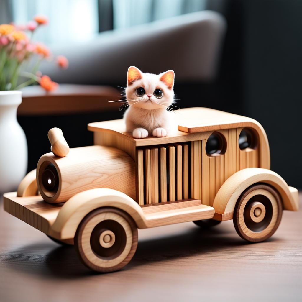 Piano Car with Cat Driver