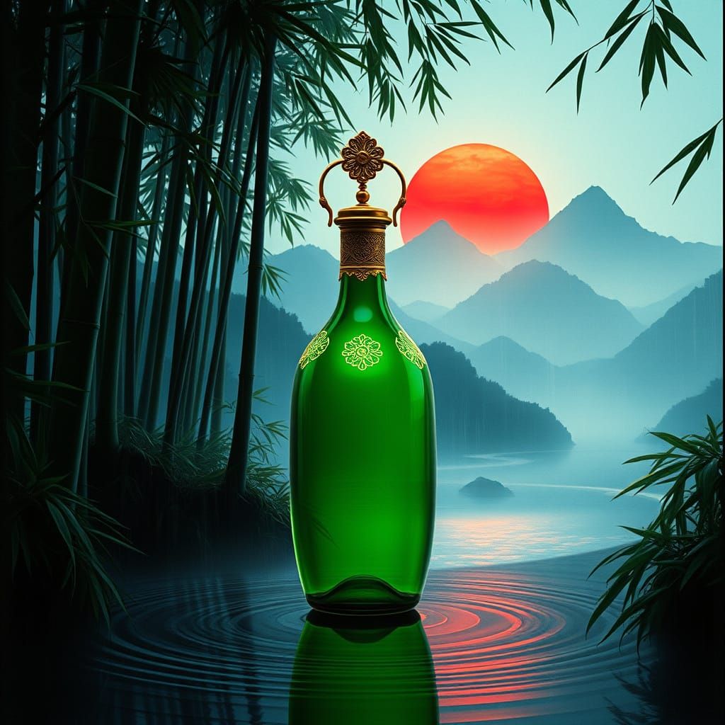 Ancient Bamboo Forest Bottle of Serenity