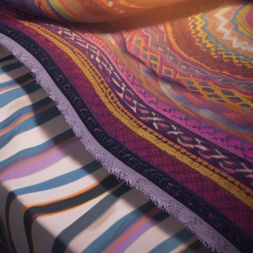 Hyperrealistic Plaid Blanket with Shimmering Stripes