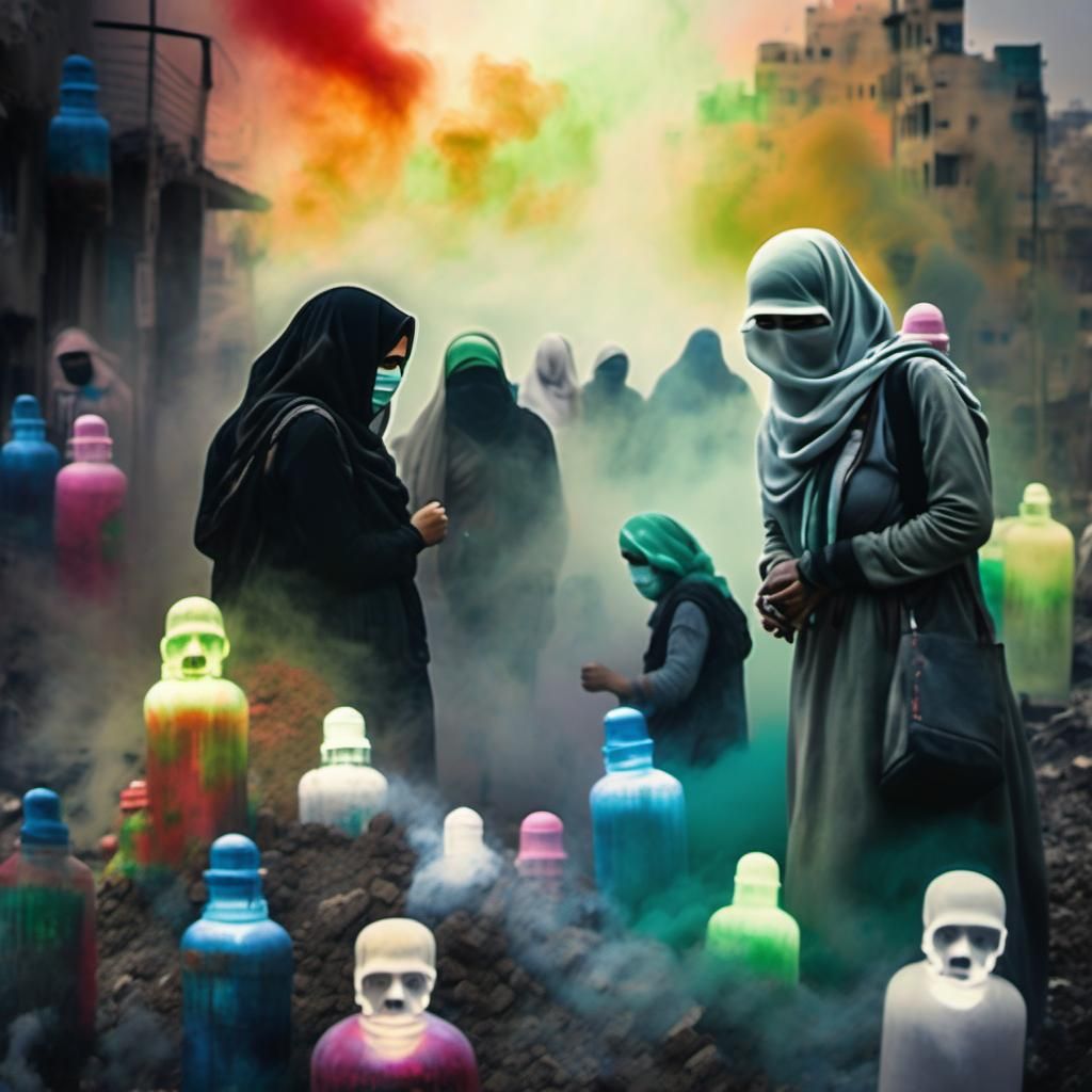 Ethereal Smoke Figure in Post-Apocalyptic City