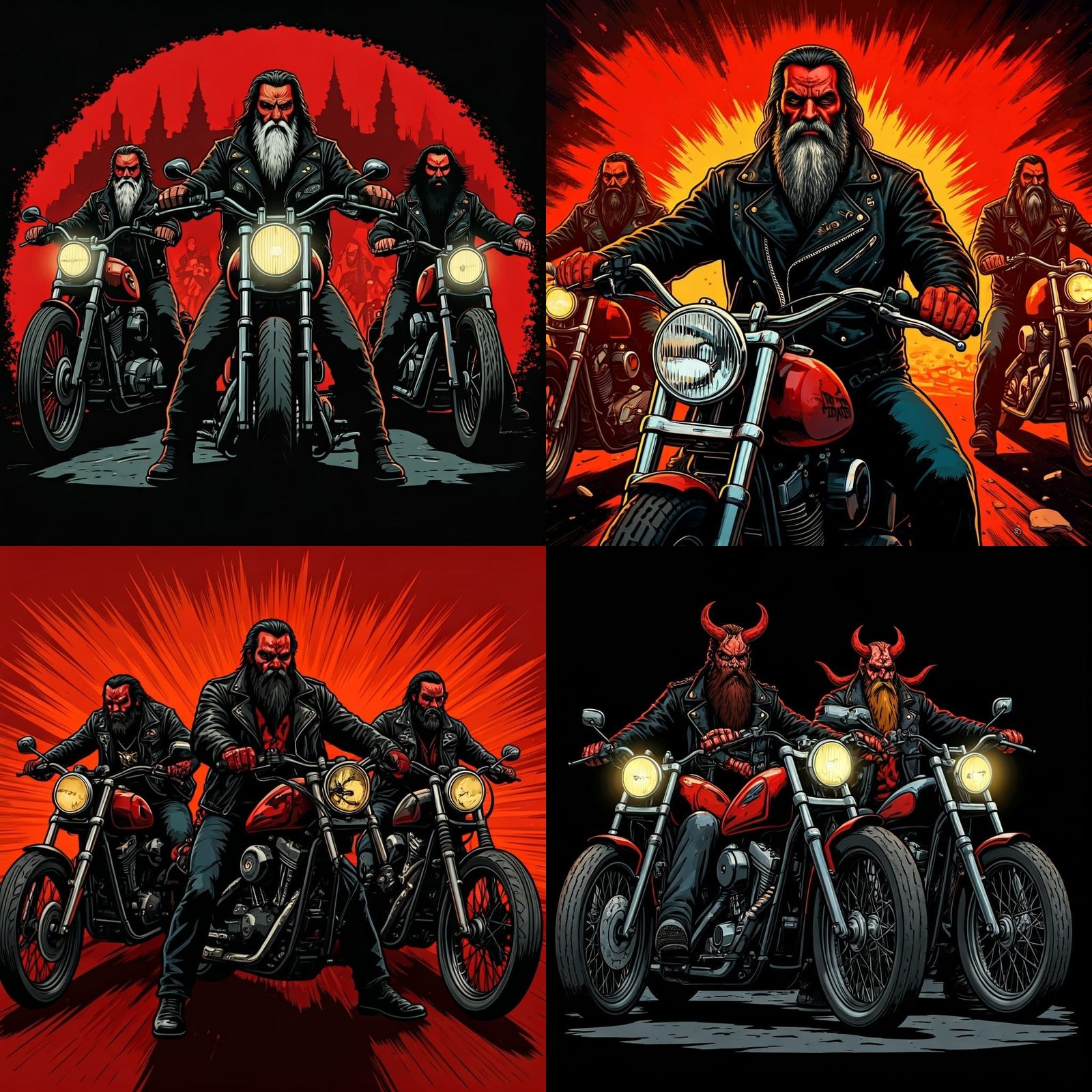 Satanic Outlaw Bikers in Grindhouse B-Movie Poster