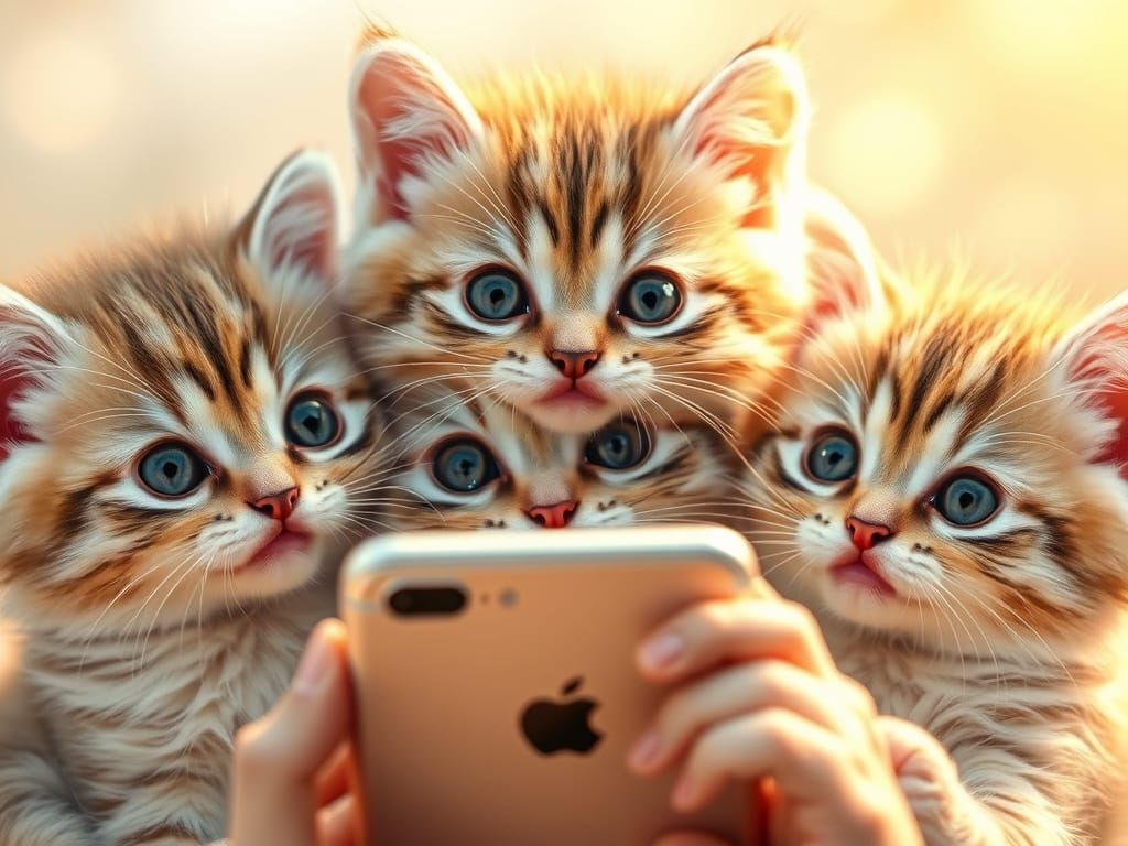 Kittens, Smartphone Selfie