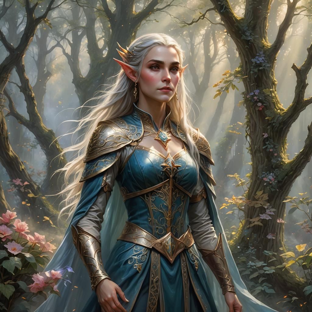 Ethereal High Elf Noble in Fantasy Style