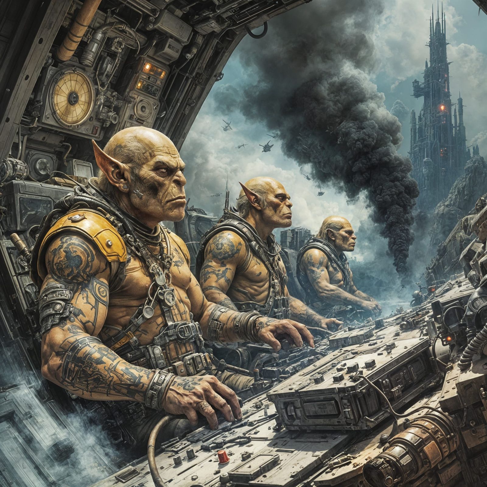 Realistic Orcs Pilot a Clunky Spaceship in Dark Cosmic Lands...