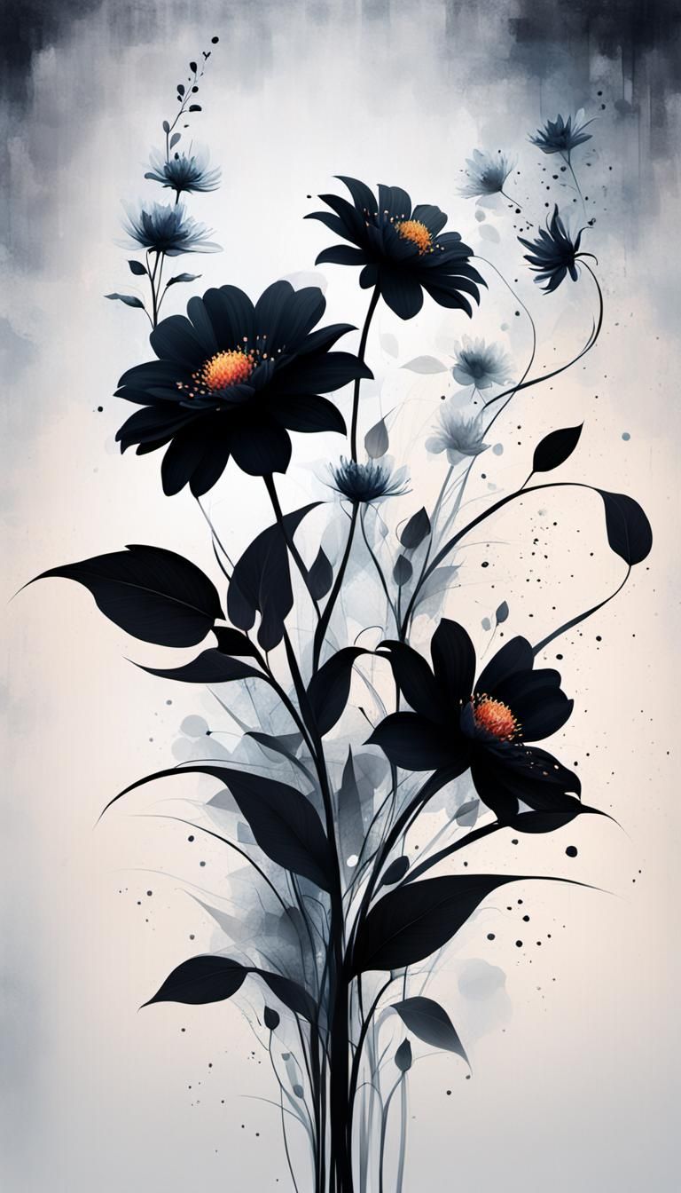 Magical Surreal Black Alley Abstract Art