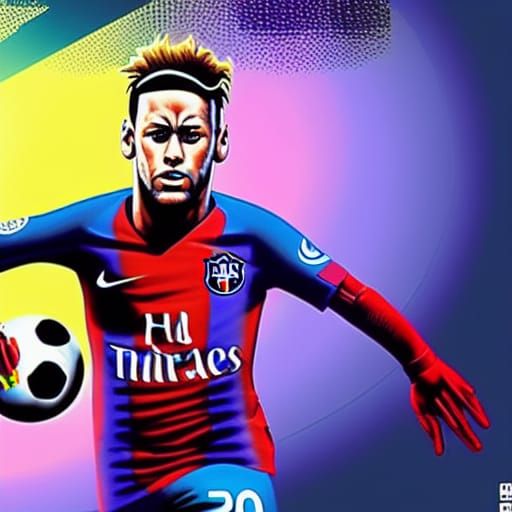 Neymar as Comic Book Art by Brooks and Mumford