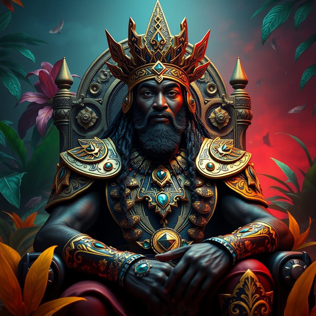 Mystical King in Ornate Armor Reigns Supreme
