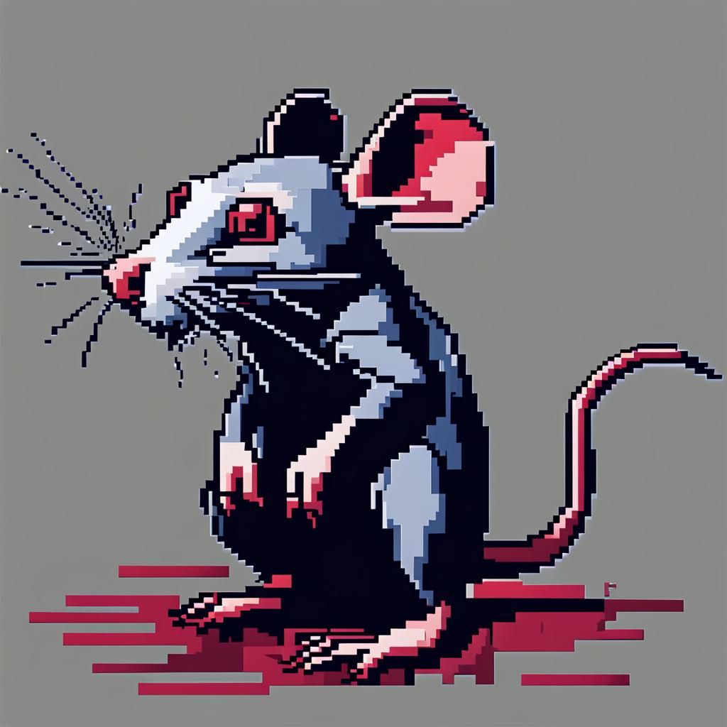 Evil Rat Pixel Art Video Game Asset
