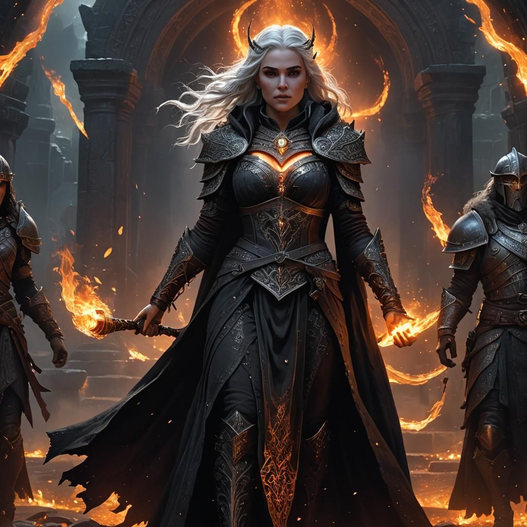 Epic Dwarven Necromancer in High Fantasy Style