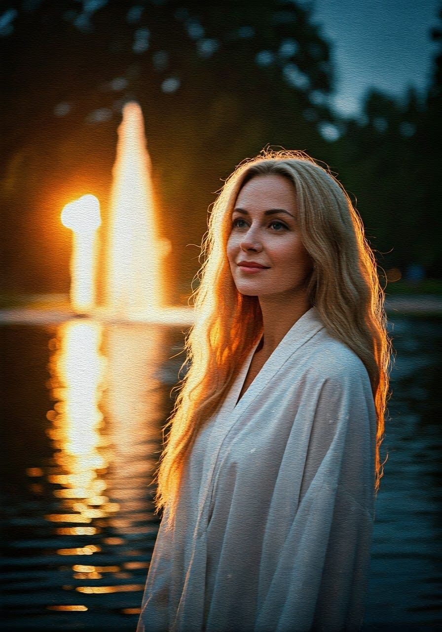 Ethereal Woman in Chiaroscuro Oil Painting