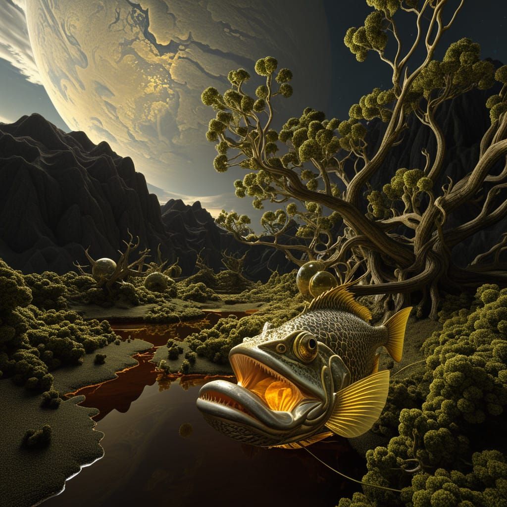 "Hey! Please get this Hook out of my mouth!"
'Still chasing every bait I see...'
"Very Funny"