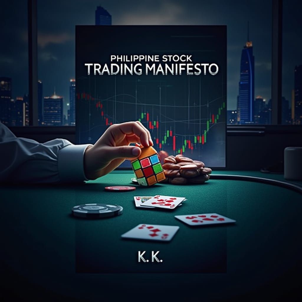 Futuristic Stock Market Chart Art with Poker Game Scene and ...