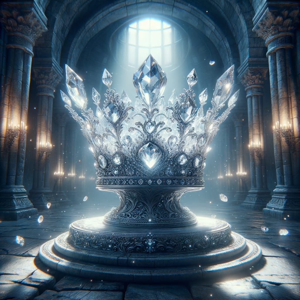 Crystal Elven Crown in Moonlit Ruins