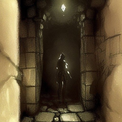 Sinister Silhouette in Dungeon Depths