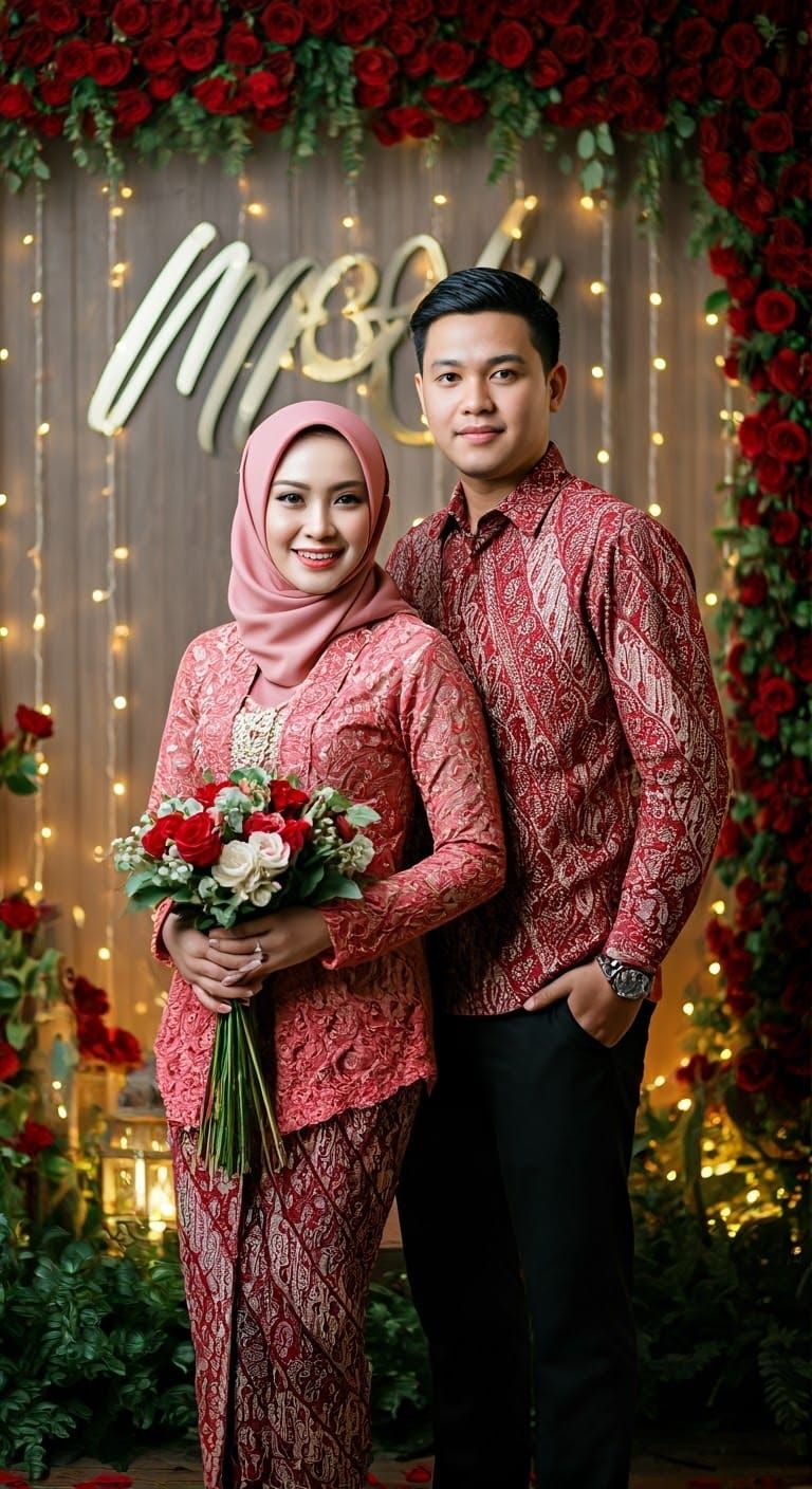 Korean Woman in Modern Hijab and Kebaya