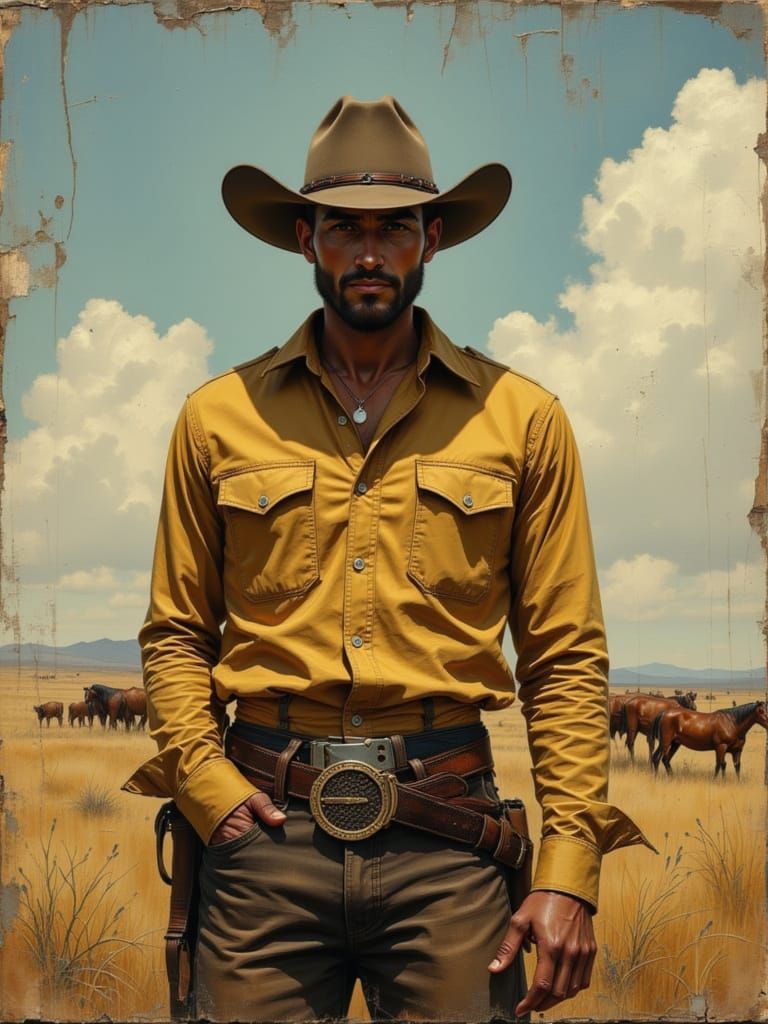 Handsome Cowboy at Ranch in Natural Lighting