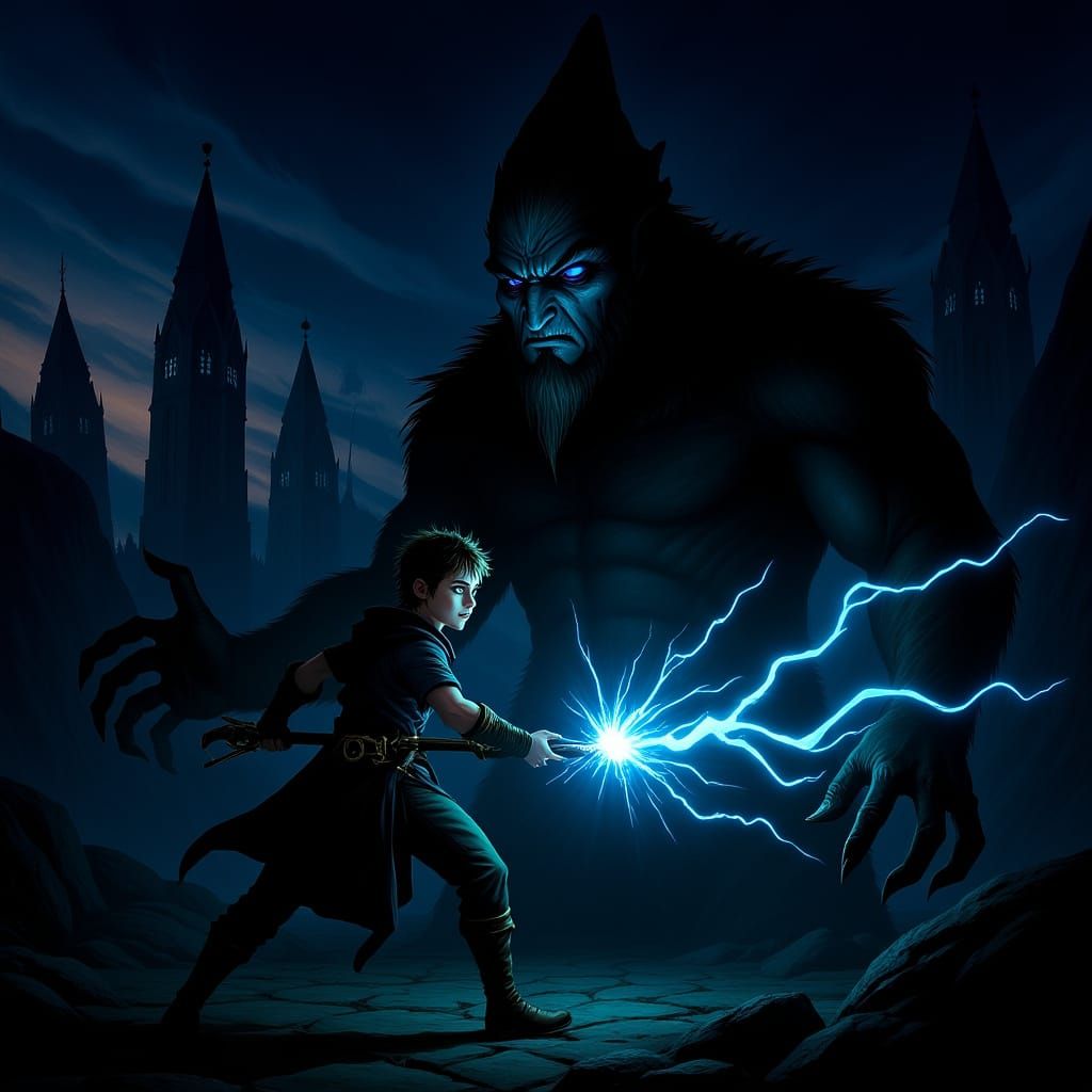 Mage Battles Lord Onyx in High-Fantasy Concept Art