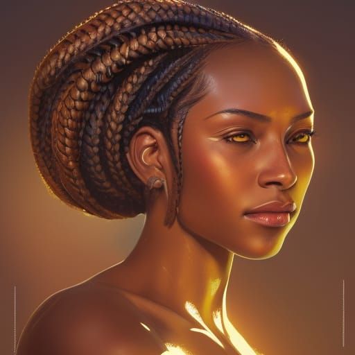 Caribbean Woman Portrait in Hyperdetailed Digital Art