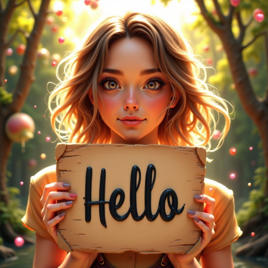 Radiant Woman Offers Warm