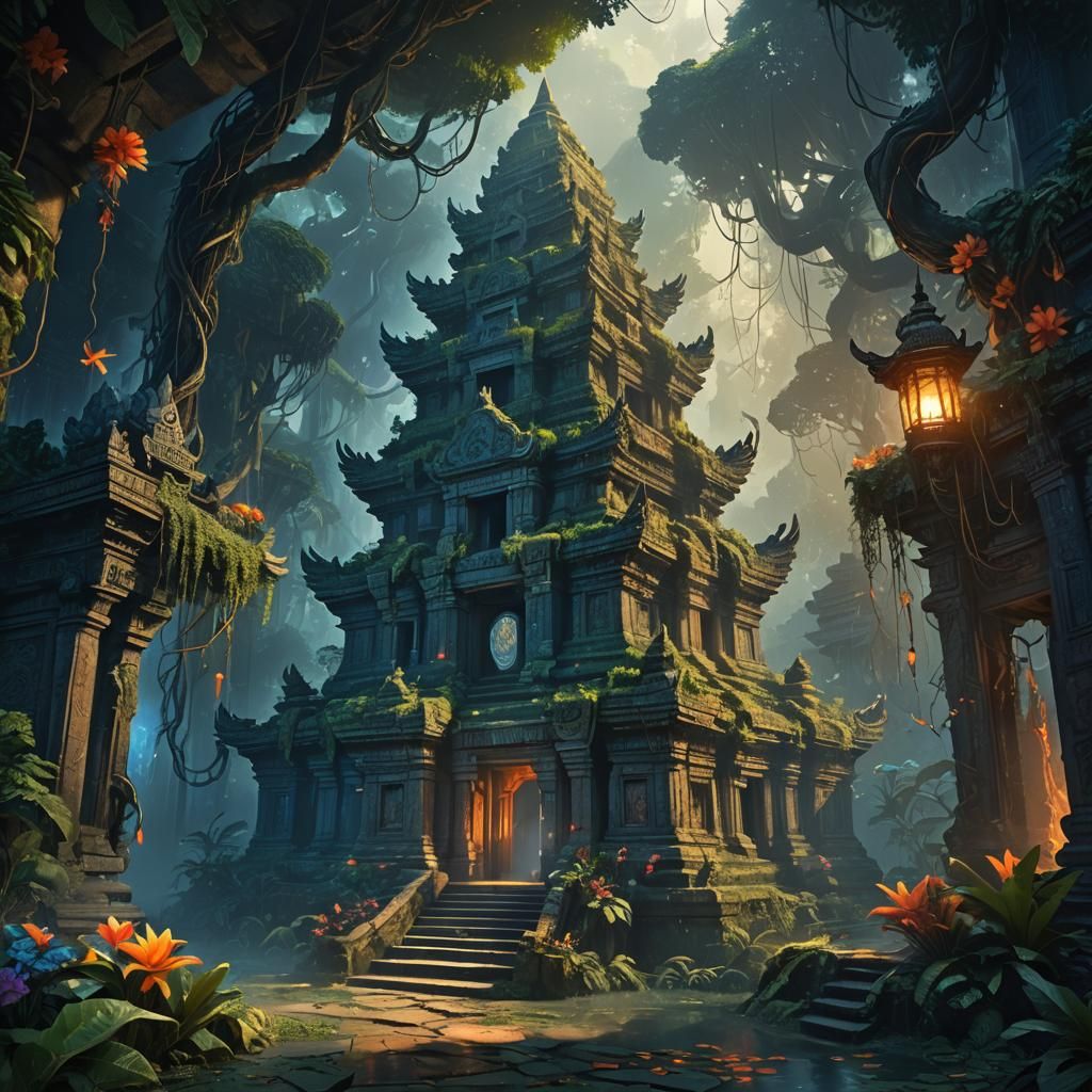 Mystical Jungle Temple Concept Art in Unreal Engine