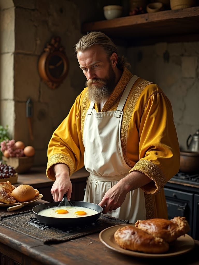The King of Marigold was in the kitchen cooking breakfast for the queen