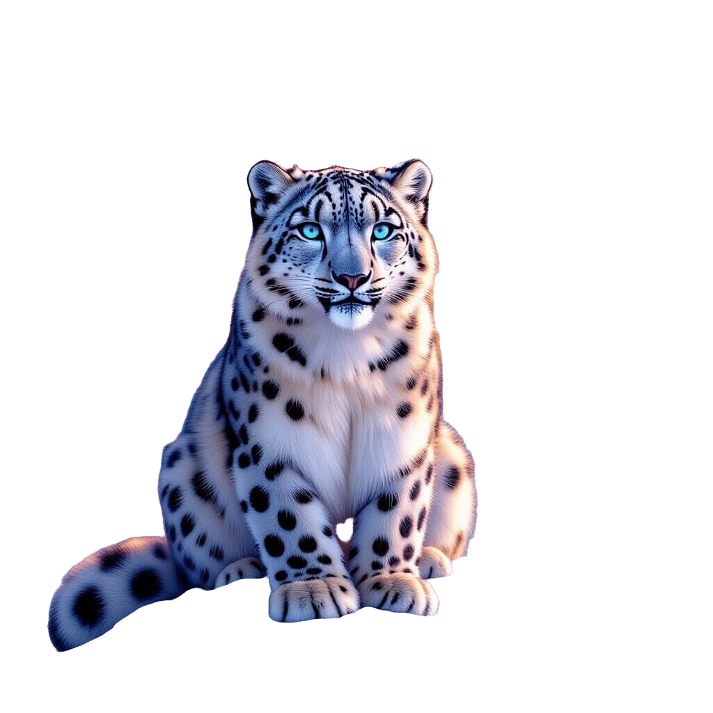 Snow Leopard Sunset: Hyperrealistic Wildlife Art