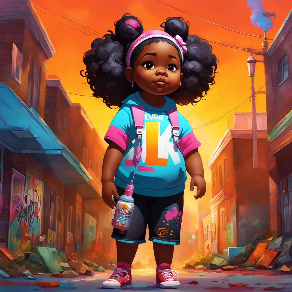 Girl Visits BabyLand Hospital in Graffiti Street Art Style